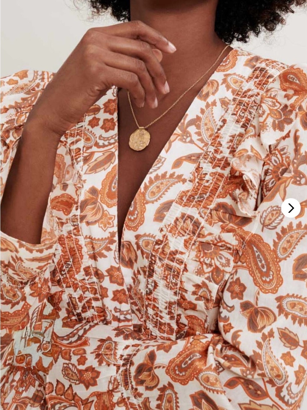 Maje szEuro 34 (us sz 4) Bohemian Paisley Orange & White Maxi Dress - Picture 13 of 14